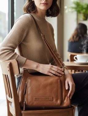 Vintage Fossil Leather Crossbody Bag